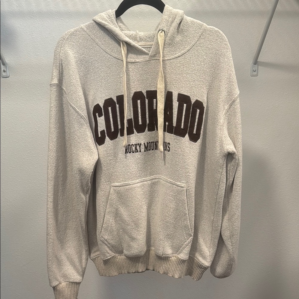 Uni-Sex Colorado Rocky Mountains Hoodie - Cream